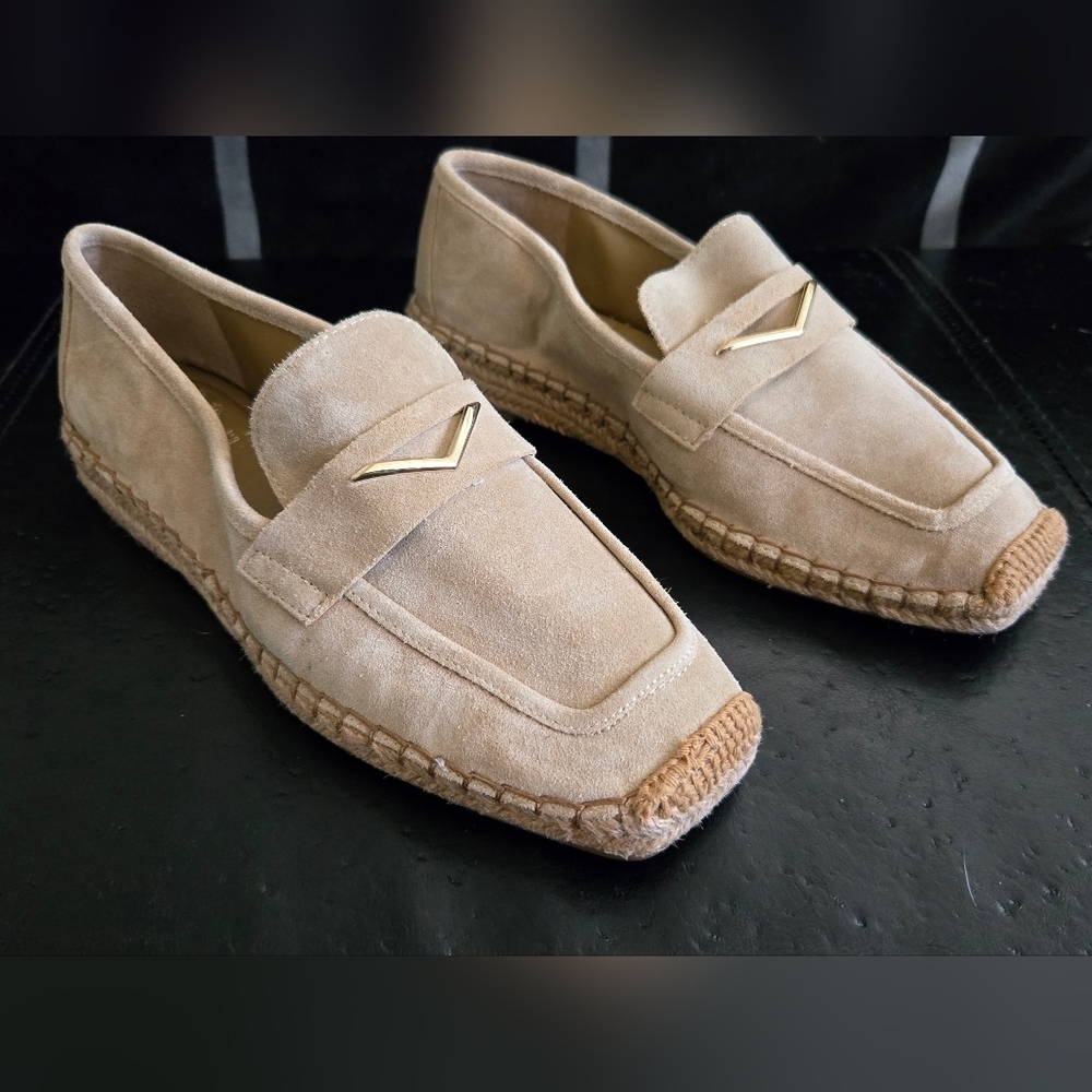 Vince Camuto Beige Suede Loafers NWOT